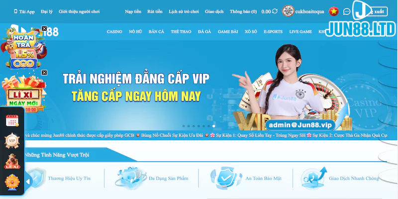 Danh sách các trò chơi siêu hot tại nhà cái Jun88