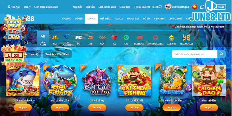 Bắn cá đổi thưởng